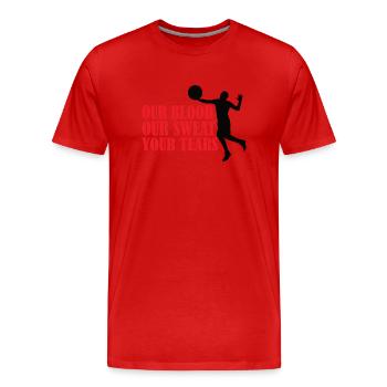 Volleyball Volley Aufschlag Volleyballspieler - Männer Premium Bio T-Shirt - Rot - Vorne - Damien (186cm)