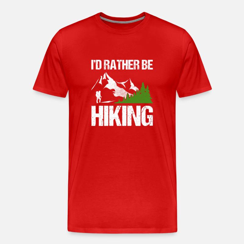 I d rather be Hiking - Männer Premium Bio T-Shirt - Rot