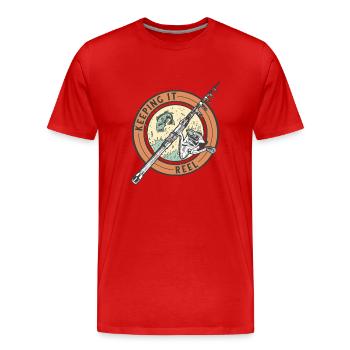 Keeping it reel Angelrute Keeping it reel Angelrut - Männer Premium Bio T-Shirt - Rot - Vorne - Damien (186cm)