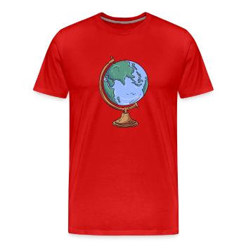 Globus Geographie - Männer Premium Bio T-Shirt - Rot - Vorne - Damien (186cm)