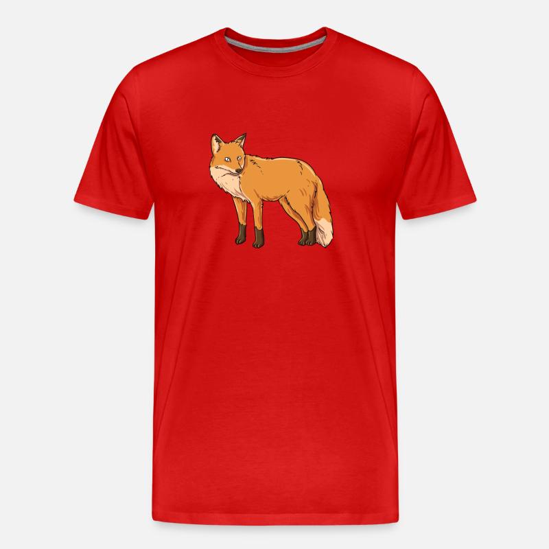 Fuchs Schlaues Wildtier - Männer Premium Bio T-Shirt - Rot