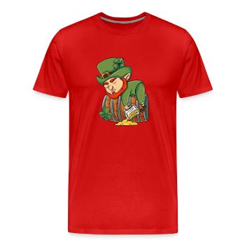 Irischer Kobold - Männer Premium Bio T-Shirt - Rot - Vorne - Damien (186cm)