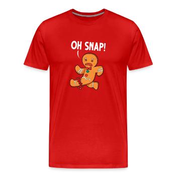 Leg surgery wheelchair lost leg - Men's Premium Organic T-Shirt - red - Front - Damien (186cm)