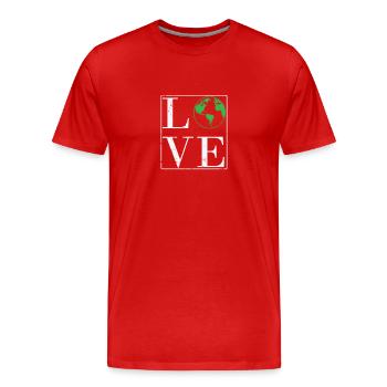 Amour Protection de l’environnement Nature Planète Terre - T-shirt bio Premium Homme - rouge - Devant - Damien (186cm)