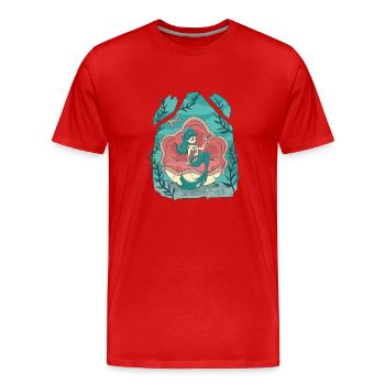 Zombie-Nixe unter Wasser Zombie-Nixe unter Wasser - Männer Premium Bio T-Shirt - Rot - Vorne - Damien (186cm)