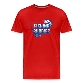 Amis pêcheurs Ami pêcheur Ami pêcheur - T-shirt bio Premium Homme - rouge - Devant - Damien (186cm)