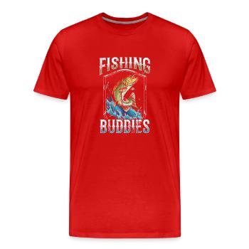 Amis de la pêche Ami de la pêche Ami de la pêche - T-shirt bio Premium Homme - rouge - Devant - Damien (186cm)