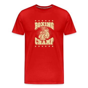 Champion de boxe - T-shirt bio Premium Homme - rouge - Devant - Damien (186cm)