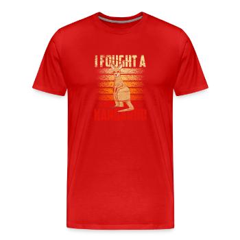 Je me suis battu avec un kangourou animal kangourou kangourou - T-shirt bio Premium Homme - rouge - Devant - Damien (186cm)