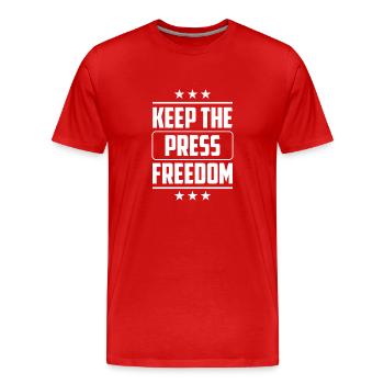 Die Pressefreiheit Erhalten Journalist Presserecht - Männer Premium Bio T-Shirt - Rot - Vorne - Damien (186cm)