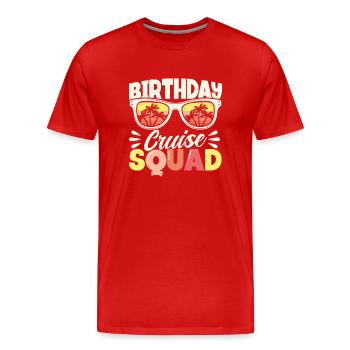 Anniversaire Croisière Squad - T-shirt bio Premium Homme - rouge - Devant - Damien (186cm)