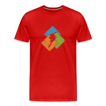 Parkour Fitness Sport Jump Training - Men's Premium Organic T-Shirt - red - Front - Damien (186cm)