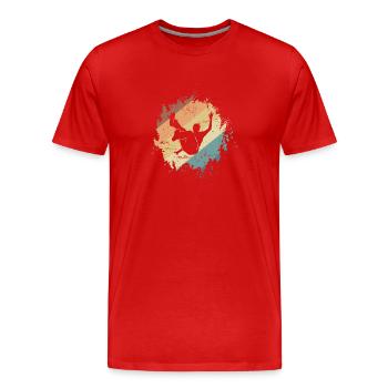 Artistic Jump Parkour Jump Sport Training - Men's Premium Organic T-Shirt - red - Front - Damien (186cm)