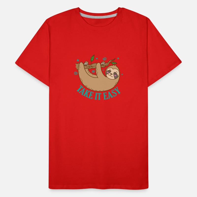 Take it Easy Sloth Lazy Nature Men's Premium Organic T-Shirt
