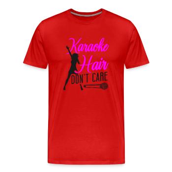 Karaoké Chanteur Karaoké Cheveux Ne pas - T-shirt bio Premium Homme - rouge - Devant - Damien (186cm)