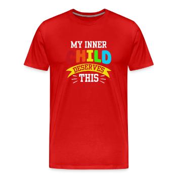 Mon enfant intérieur mérite le doux amour de soi - T-shirt bio Premium Homme - rouge - Devant - Damien (186cm)