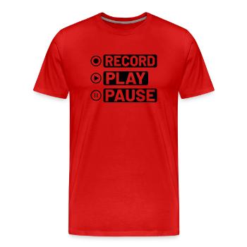 Vinyl Musiker Retro Musik Vinyl Vintage Musizieren - Männer Premium Bio T-Shirt - Rot - Vorne - Damien (186cm)