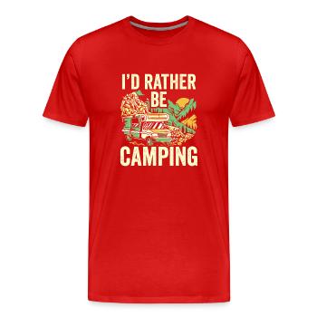 Ich Würde Lieber Campen Camper Camping Camp - Männer Premium Bio T-Shirt - Rot - Vorne - Damien (186cm)