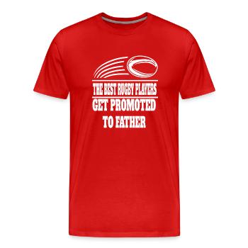 Rugbyspieler Rugbyteam Rugby Vater Rugbytrainer - Männer Premium Bio T-Shirt - Rot - Vorne - Damien (186cm)