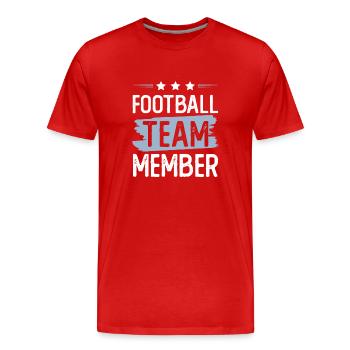Équipe de football - T-shirt bio Premium Homme - rouge - Devant - Damien (186cm)