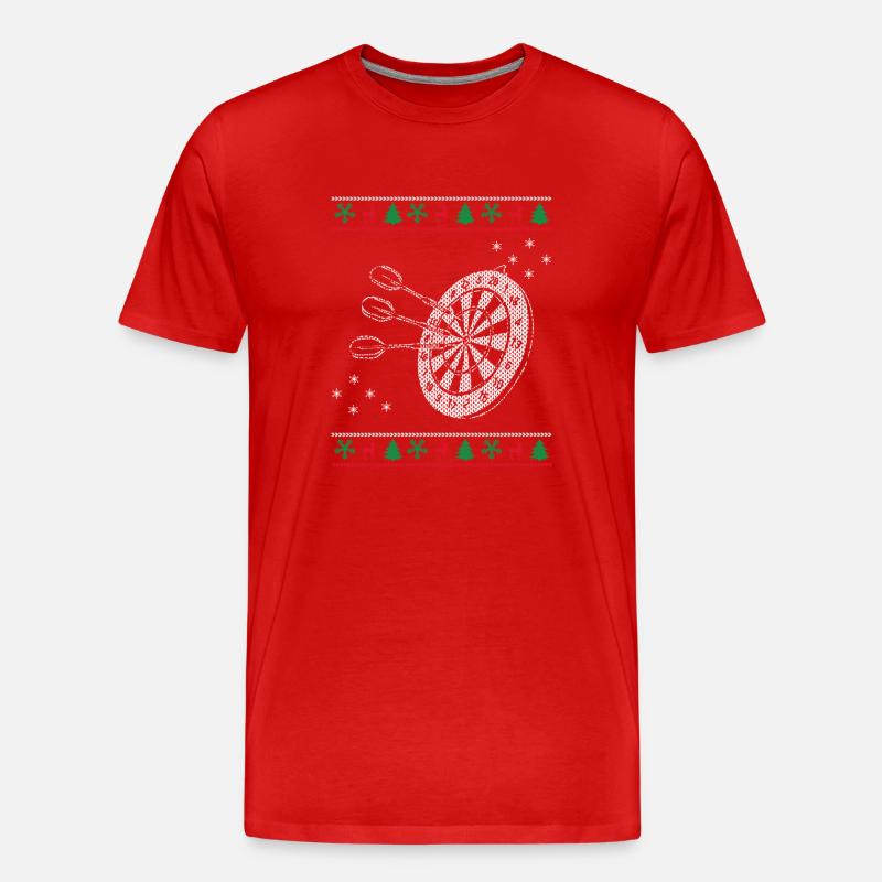 Jeu de fléchettes à Noël - T-shirt bio Premium Homme - rouge