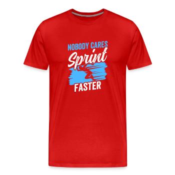Niemand Interessiert Es Sprinte Schneller Sprint - Männer Premium Bio T-Shirt - Rot - Vorne - Damien (186cm)