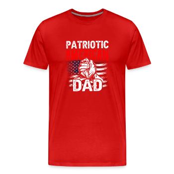 Patriotic American Father USA US Patriot - Men's Premium Organic T-Shirt - red - Front - Damien (186cm)
