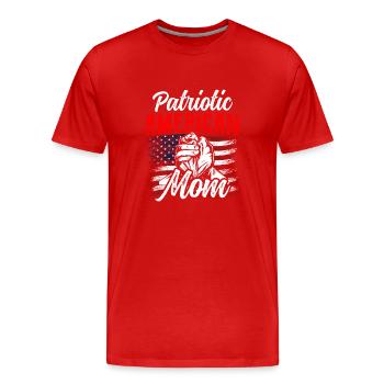 Patriotic American Mother USA US Patriot - Men's Premium Organic T-Shirt - red - Front - Damien (186cm)