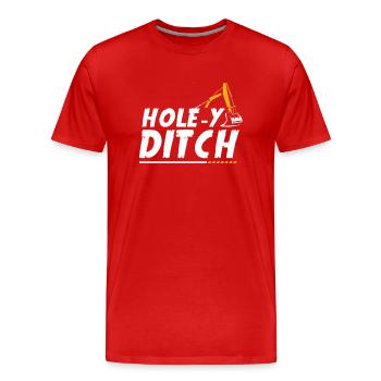 Baggerfahrer, Grabe Sachen Aus - Männer Premium Bio T-Shirt - Rot - Vorne - Damien (186cm)