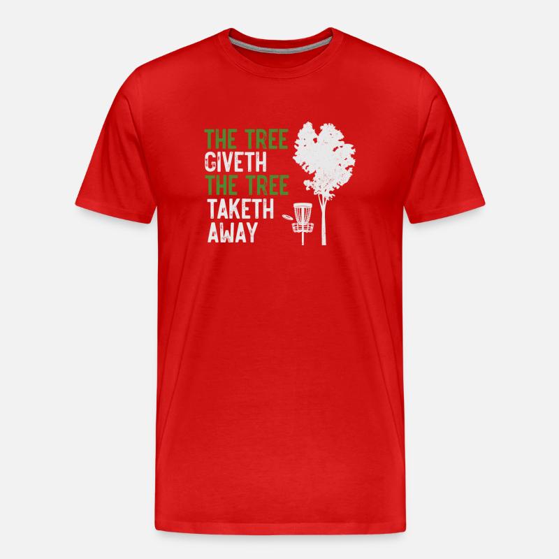 Discgolf, Discgolf-Baum - Männer Premium Bio T-Shirt - Rot
