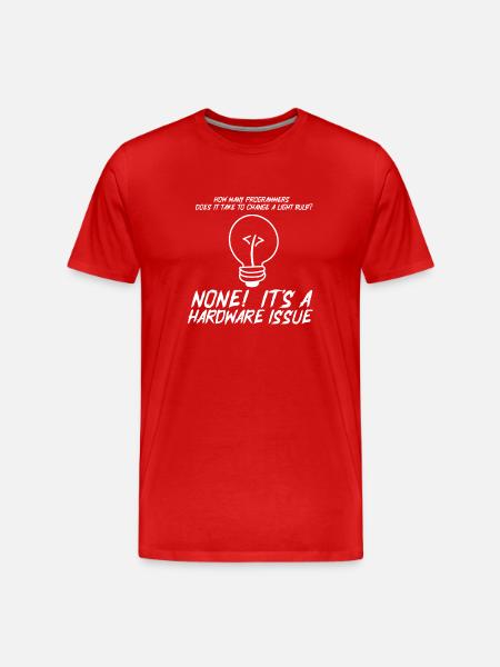 Lustige Programmierer Glühbirne Hardware Statement - Männer Premium Bio T-Shirt - Rot