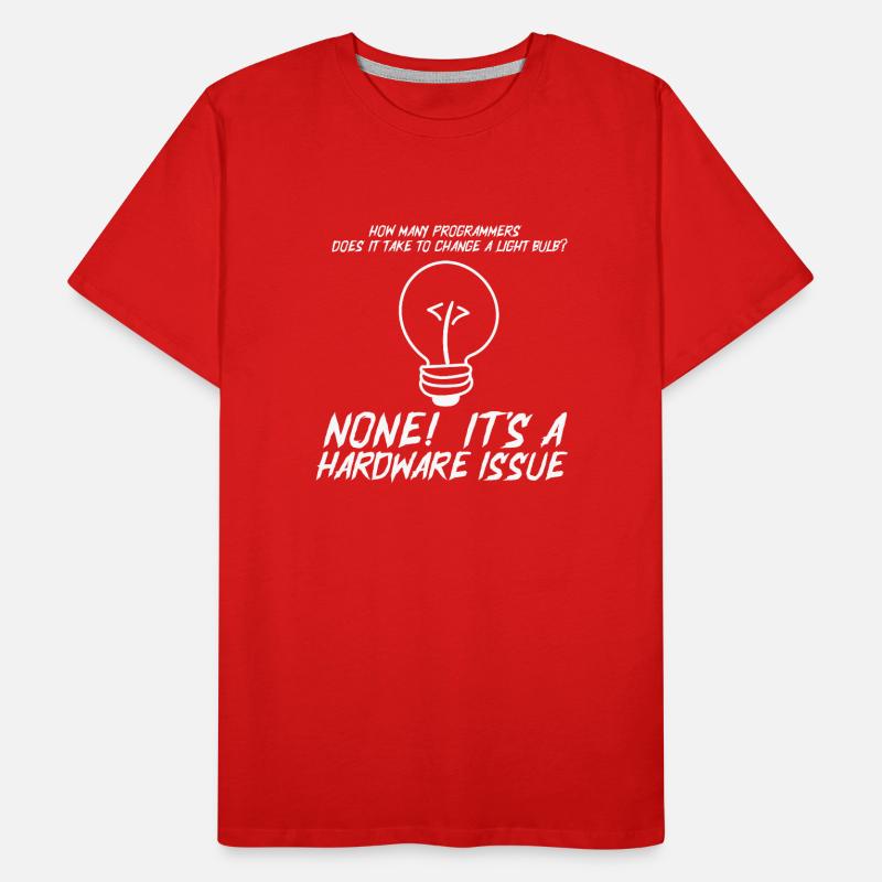 Déclaration matérielle d’ampoule drôle des programmeurs T-shirt bio Premium Homme