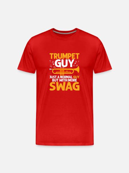 Trumpet Guy Just a Normal Guy But With More Swag T - Männer Premium Bio T-Shirt - Rot