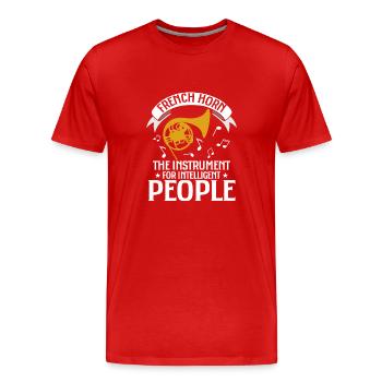 Français Horn L’instrument pour les gens intelligents - T-shirt bio Premium Homme - rouge - Devant - Damien (186cm)