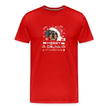 Rauhaardackel Weihnachtsmarkt - Männer Premium Bio T-Shirt - Rot - Vorne - Damien (186cm)