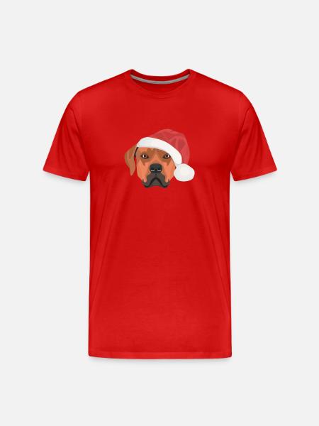 Rhodesian Ridgeback Merry Christmas - Men's Premium Organic T-Shirt - red