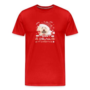 Marché de Noël des caniches - T-shirt bio Premium Homme - rouge - Devant - Damien (186cm)