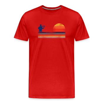 Violon Violoniste Rétro Vintage - T-shirt bio Premium Homme - rouge - Devant - Damien (186cm)