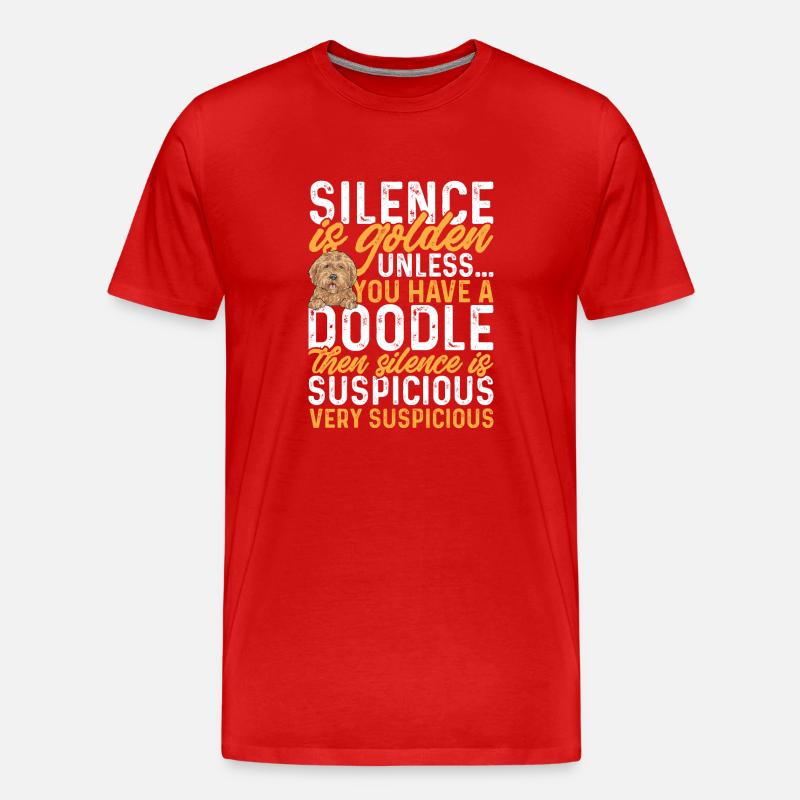 Goldendoodle Doodle Hund - Männer Premium Bio T-Shirt - Rot