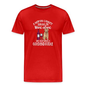Goldendoodle Doodle Hund - Männer Premium Bio T-Shirt - Rot - Vorne - Damien (186cm)