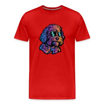 Goldendoodle Doodle Hund - Männer Premium Bio T-Shirt - Rot - Vorne - Damien (186cm)