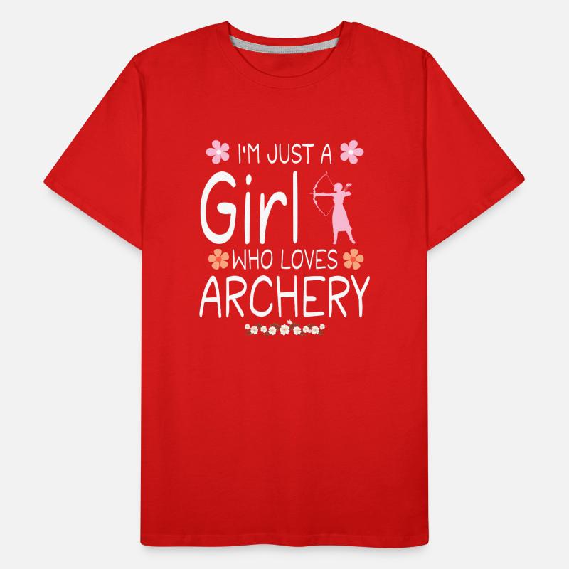 Ich bin nur ein Mädchen, das Bogenschießen liebt Männer Premium Bio T-Shirt
