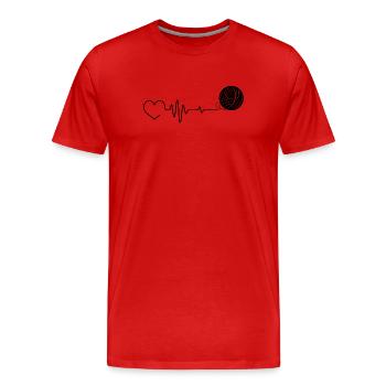 Tricot Tricot Crochet Tricoteur - T-shirt bio Premium Homme - rouge - Devant - Damien (186cm)