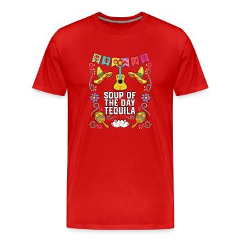 Soup Of The Day Tequila Alcoholic Tequila Drinker - Men's Premium Organic T-Shirt - red - Front - Damien (186cm)
