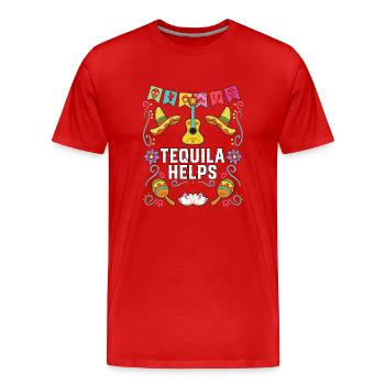 La tequila aide le buveur de tequila alcoolisée Mexique - T-shirt bio Premium Homme - rouge - Devant - Damien (186cm)