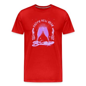 Bonne Année - T-shirt bio Premium Homme - rouge - Devant - Damien (186cm)