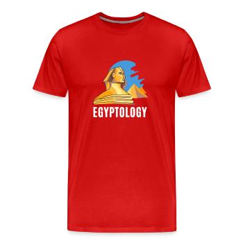 Hiéroglyphes égyptologue, Égypte ancienne - T-shirt bio Premium Homme - rouge - Devant - Damien (186cm)
