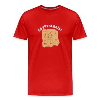 Hiéroglyphes égyptologue, Égypte ancienne - T-shirt bio Premium Homme - rouge - Devant - Damien (186cm)