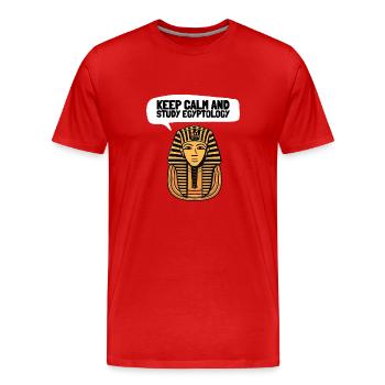 Hiéroglyphes égyptologue, Égypte ancienne - T-shirt bio Premium Homme - rouge - Devant - Damien (186cm)