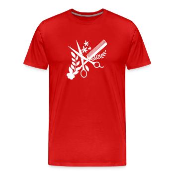 Hairdresser Hairdresser - Men's Premium Organic T-Shirt - red - Front - Damien (186cm)